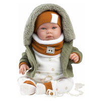 Llorens 84465 NEW BORN - realistická panenka miminko se zvuky a měkkým látkovým tělem - 44