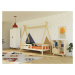 Benlemi Dětská teepee postel FENCE 4v1 ze dřeva se zábranou Zvolte barvu: Cihlová, Zvolte rozměr