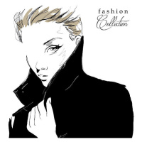 Ilustrace Fashion girl in sketch-style, Verlen4418, 40x40 cm