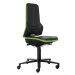 bimos Průmyslová otočná židle NEON ESD, kolečka, permanentní kontakt, PU pěna, zelený flexibilní