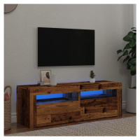 vidaXL TV stolek s LED old wood 120 x 35 x 40 cm kompozitní dřevo