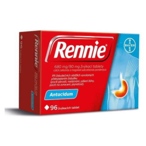 RENNIE 680MG/80MG žvýkací tableta 96