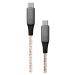 FIXED svítící nabíjecí kabel USB-C/USB-C (PD), 1,2 m, 60W, duhový