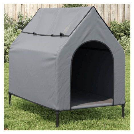 vidaXL Psí bouda světle šedá oxfordská tkanina a ocel