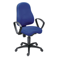 Topstar Otočná židle pro operátory BALANCE 400, s Body Balance Tec®, včetně područek, potah modr