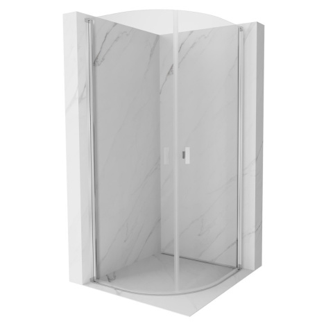 MEXEN MIST dveřní část čtvrtkruhová (2d) 80x80x200 cm 6mm chrom, čirá 8A31-080-080-01-00