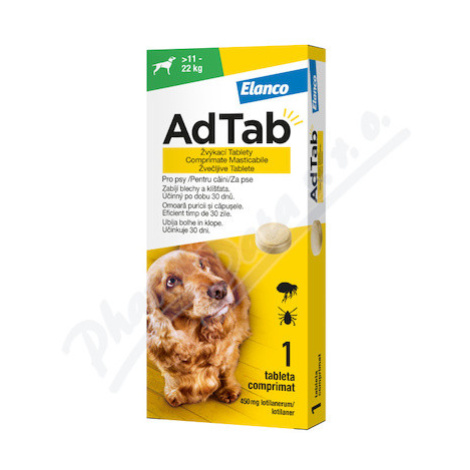 AdTab 450mg žvýkací tablety pro psy >11-22kg 1ks