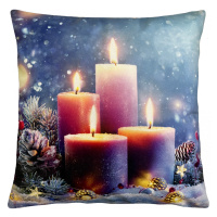 Vánoční polštář CHRISTMAS CANDLES I. 40x40 cm Mybesthome Varianta: Povlak na polštář, 40x40 cm