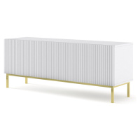 ARTBm TV stolek RAVENNA B 3D 150 | bílá matná Provedení: Bílá matná / zlatá podnož