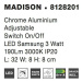 Nova Luce Nástěnná LED diodová čtecí lampička Madison - 3 W LED, chrom NV 8128201