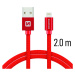 Datový kabel Swissten Textile USB Lightning 2 M, red