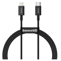 Kabel USB-C na Lightning Baseus Superior Series, 20W, PD, 1m (černý)