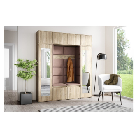 Eka Předsíňová stěna s čalouněnými panely Trinity 32 - Sonoma / Světlá hnědá 2306
