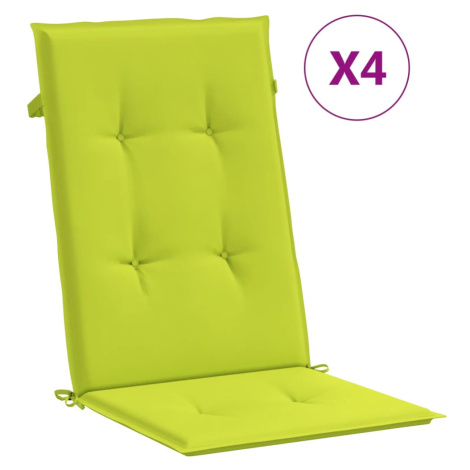 vidaXL Podušky na židli vysoké opěradlo 4 ks jasně zelené 120x50x3 cm