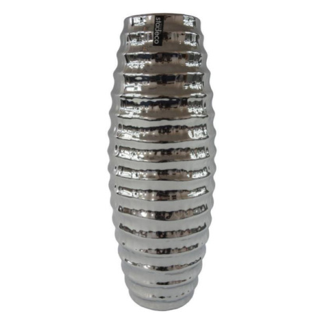 Keramická váza stříbrná 43cm StarDeco