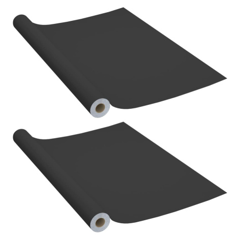 vidaXL Samolepící tapety na nábytek 2 ks černé 500 x 90 cm PVC