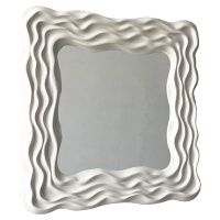 Estila Designové čtvercové nástěnné zrcadlo Fouetté se zdobeným rámem s reliéfním vlnovkovým vzo