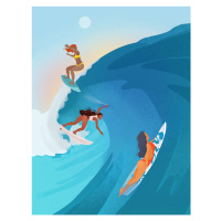 Ilustrace Surfers, Petra Lizde, 30x40 cm