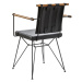 Designová kovová židle s polstrováním nebula - černá/buk