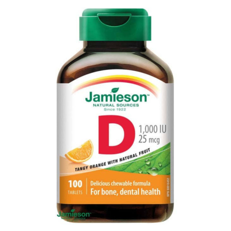 Jamieson Vitamín D3 1000 IU pomeranč cucací 100 tablet