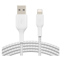 Belkin BOOST Charge Braided Lightning/USB-A odolný kabel, 3m, bílý