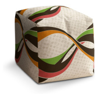 Sablio Taburet Cube Retro abstrakce: 40x40x40 cm