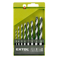 Sada leštěných vrtáků do dřeva, 8 dílů, EXTOL CRAFT 3-4 -5-6-7-8-9-10 mm, balení 1 sada