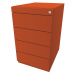 BISLEY Stacionární kontejner Note™, se 4 univerzálními zásuvkami, hloubka 565 mm, oranžová
