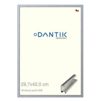 DANTIK rámeček 29,7 × 42, ALU profil 7269 Sstříbrný broušený plexi čiré