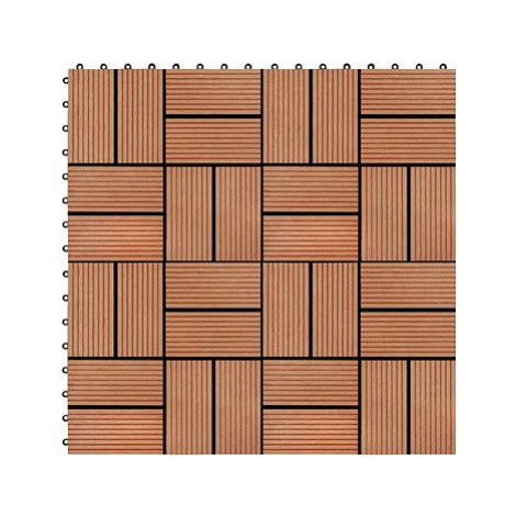 SHUMEE Terasové dlaždice z dřevoplastu 30 × 30 cm, 11 ks, 1 m2, odstín teak