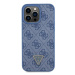 Guess hard silikonový obal iPhone 15 PRO MAX 6.7" Blue Leather 4G Triangle Strass