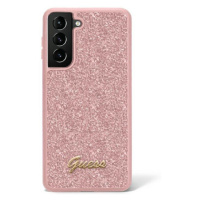 Guess GUHCS23SHGGSHP hard silikonové pouzdro Samsung Galaxy S23 5G pink Glitter Script