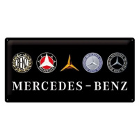 Plechová cedule Mercedes-Benz - Logos, 25 x 50 cm