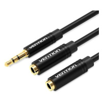 Vention 3.5mm Male to 2x 3.5mm Female Stereo Splitter Cable 0.3M Black Metal Type