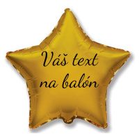 Personal Fóliový balón s textem - Zlatá hvězda 45 cm