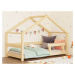 Benlemi Dětská postel domeček LUCKY se zábranou Zvolte barvu: Tmavě šedá, Zvolte rozměr: 70x160 