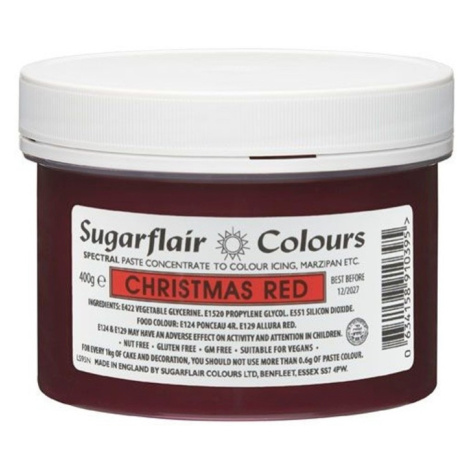 Sugarflair gelová barva Christmas red XXL - vánoční červená -  400g