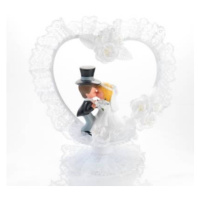 Svatební figurka na dort 1ks porcelánová polibek se srdcem - Gunthart