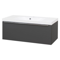 MEREO Mailo, koupelnová skříňka s umyvadlem z litého mramoru 101 cm, antracit, chrom madlo CN537