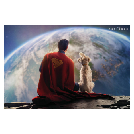 Plakát, Obraz - Superman 2025 - Superman and Krypto on the Moon, 40 × 26.7 cm Europosters