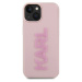 Karl Lagerfeld 3D Rubber Glitter Logo Karl kryt iPhone 15 růžový