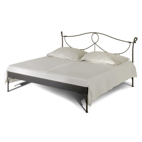 Kovová postel Modena kanape Rozměr: 160x200 cm, barva kovu: 3B červená stříbrná pat.