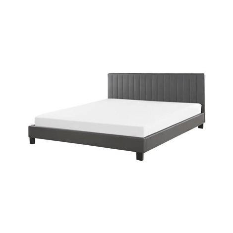 BELIANI postel POITIERS 160 × 200 cm, eko kůže, šedá