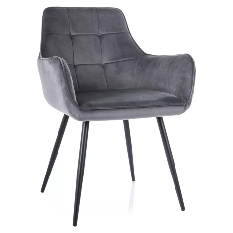 Signal Jídelní křeslo Lemon Velvet šedé