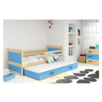 Dětská postel s výsuvnou postelí RICO 190x80 cm Modrá Borovice