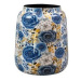 Obal/váza kulatý DUTCH kovový bílo-modrý 24cm