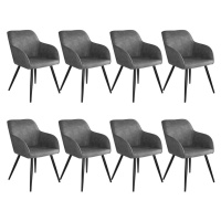 tectake 404065 8 židle marilyn stoff - šedo - černá - šedo - černá