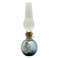 Floriánova huť Petrolejová lampa VANESA 38 cm modrý kouř zrno
