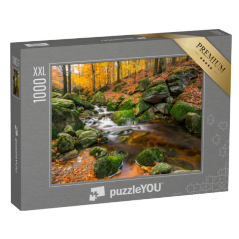 puzzle 1000 dílků XXL „Vodopád na Černém potoce, Jizerské hory, Česká republika“