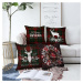 Sada 4 vánočních žinylkových povlaků na polštář Minimalist Cushion Covers Tartan Merry Christmas